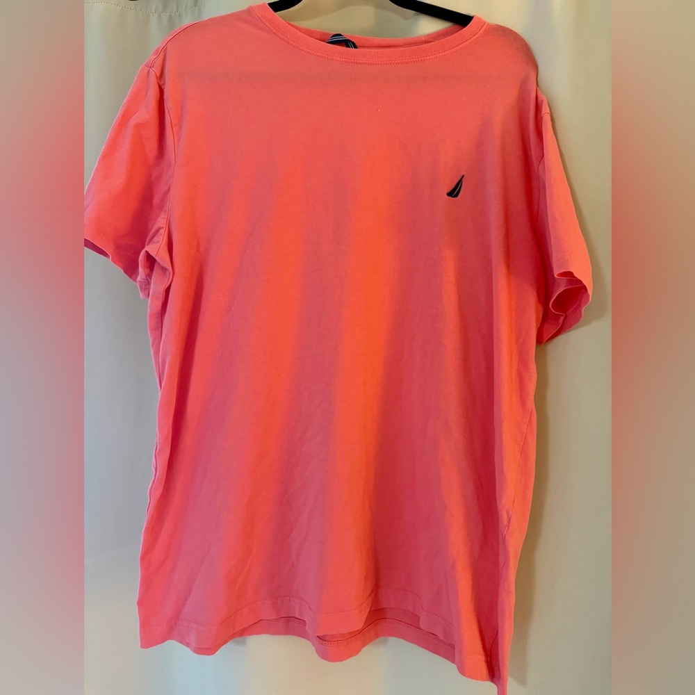 Men's Classic Crew Neck T-Shirt in Coral Pink Nautica